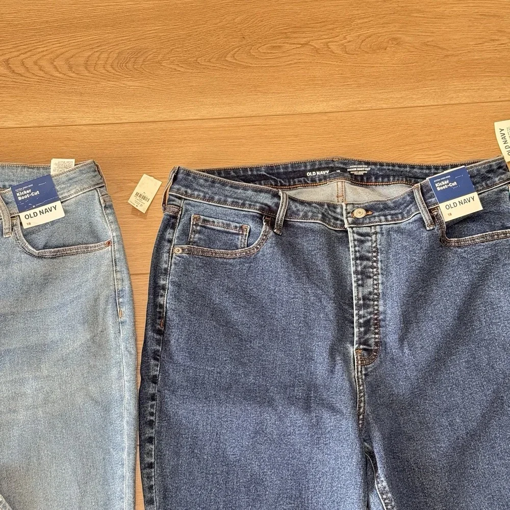 Old Navy Extra High-Rise Kicker Boot-Cut Secret-Slim Pockets Lot Of 2 SZ 18 NWT - Picture 14 of 15